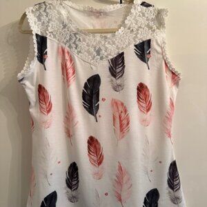 Light shirt with lace, new, size L/XL